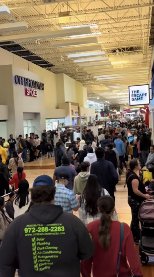 Shoppers in a Bustling Mall.